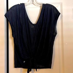 Lululemon sheer black mesh tie top